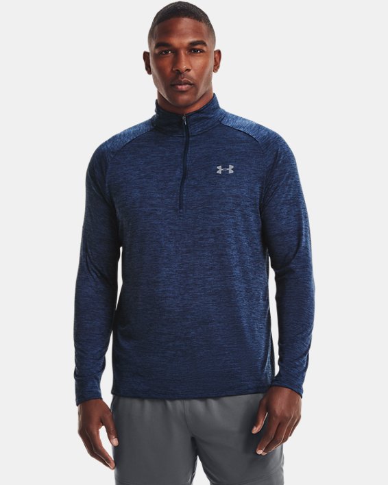 Men's UA Tech™ ½ Zip Long Sleeve in Blue image number 0